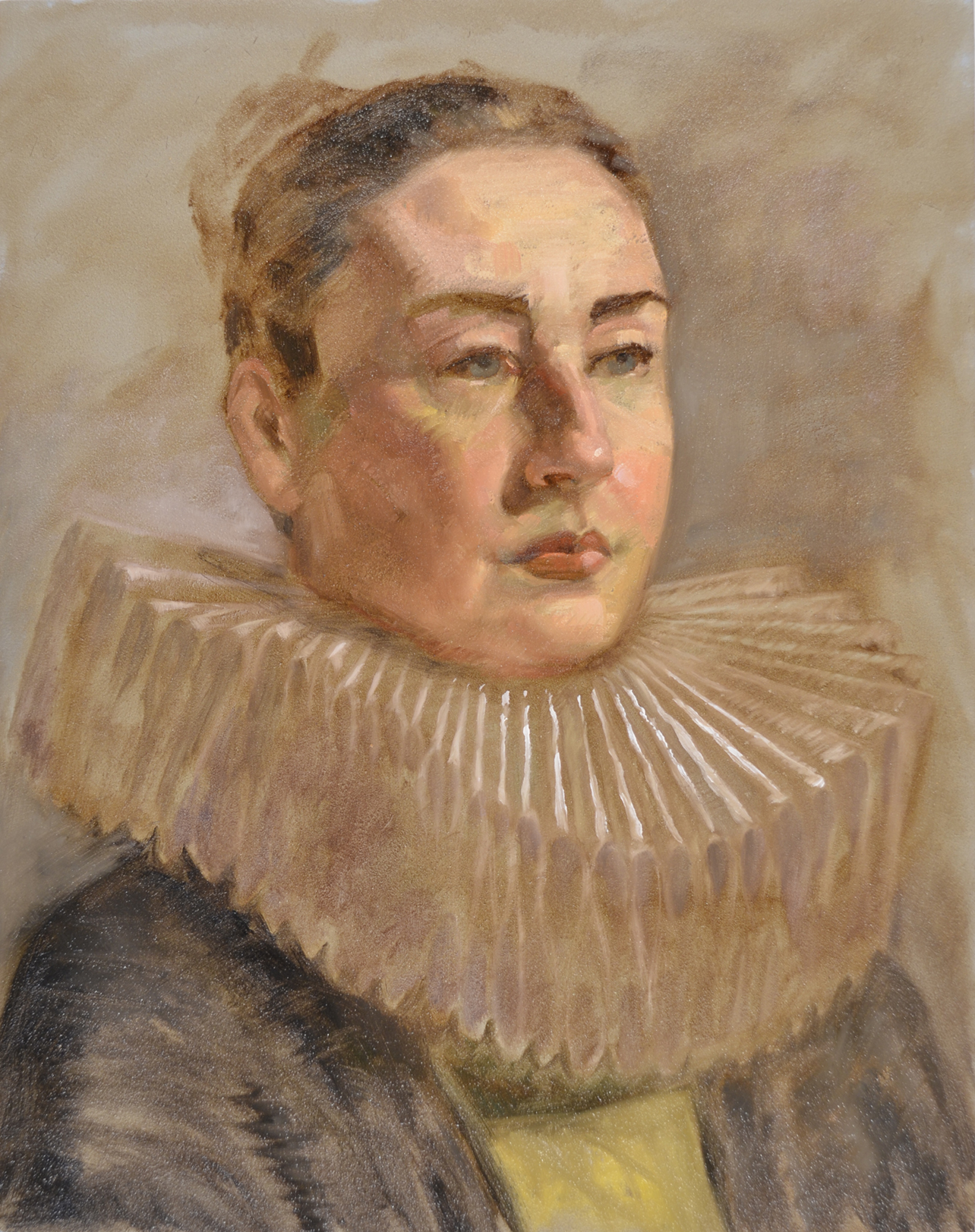 portrait of a woman wearing a ruffle collar